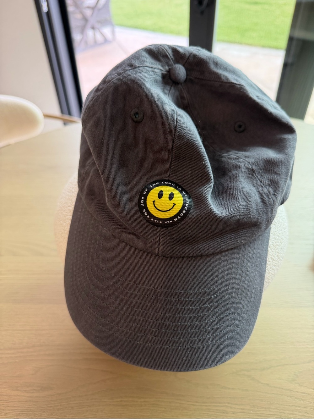 Smiley Face Baseball Cap - Charcoal